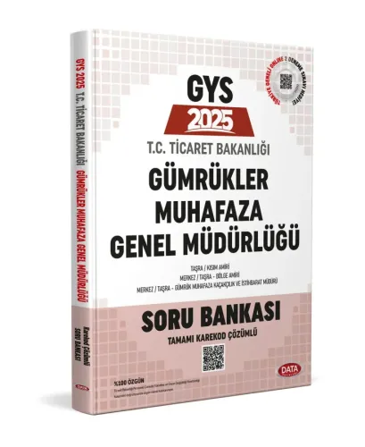 Data Yayınları 2025 Ticaret Bakanlığı Gümrükler Muhafaza Genel Müdürlüğü GYS Soru Bankası - Karekod Çözümlü