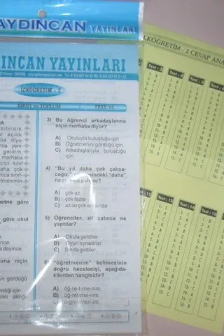AYDINCAN YAYINLARI İLKÖĞRETİM 2 YAPRAK TEST VE CEVAP ANAHTARI