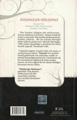 Düşünceler Sözleşince Gençler İçin Günümüz Türk Yazarlarından Deneme A