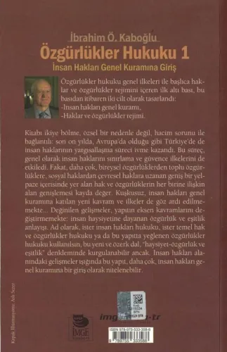 Özgürlükler Hukuku 1 İbrahim Ö. Kaboğlu İmge Kitabevi %46 indirimli
