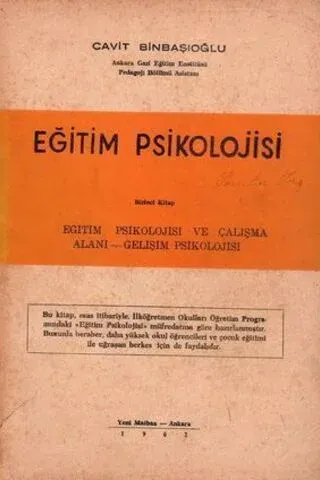 Eğitim Psikolojisi / Eğitim Psikolojisi ve Çalışma Alanı - Gelişim Psikolojisi