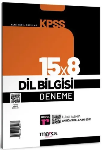 2023 KPSS Dil Bilgisi 15x8 Deneme Tamamı Video Çözümlü Marka Yayınları