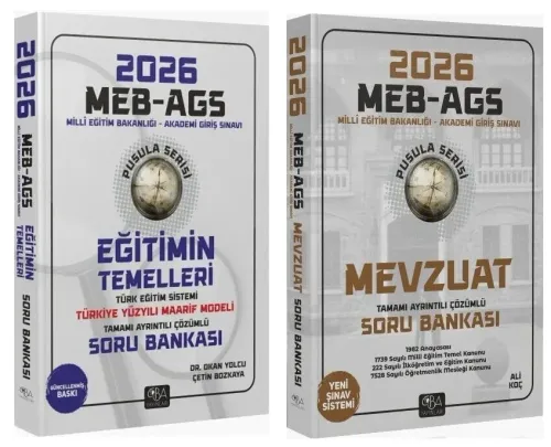 CBA Yayınları 2026 MEB-AGS Eğitimin Temelleri ve Mevzuat Soru Bankası 2'li Set Pusula Serisi