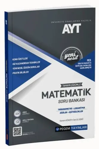 2022 Üniversite Sınavlarına Hazırlık AYT Tamamı Çözümlü Matematik ( Trigonometri-Logaritma-Diziler-Eşitsizlikler) Soru Bankası