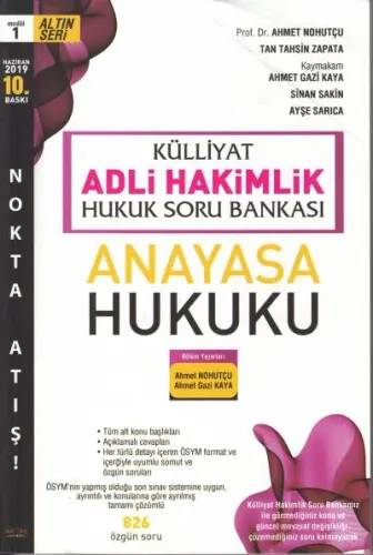 Adli Hakimlik Hukuk Soru Bankası Anayasa Hukuku