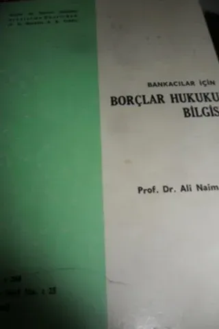 Bankacılar İçin Borçlar Hukuku Bilgisi