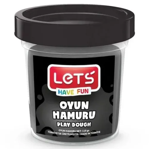 LETS Tek Renk Oyun Hamuru Siyah 115 gr. (Şeffaf Bardak)