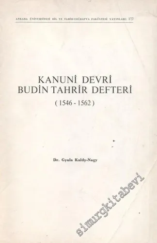Kanuni Devri Budin Tahrir Defteri 1546 - 1562 -