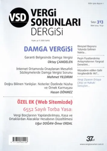 Vergi Sorunları Dergisi Yıl: 37 Sayı: 313 Ekim 2014