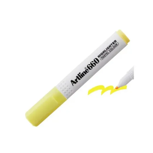 Artline 660 Fosforlu Kalem Kesik Uç:1,0-4,0mm Pastel Yellow