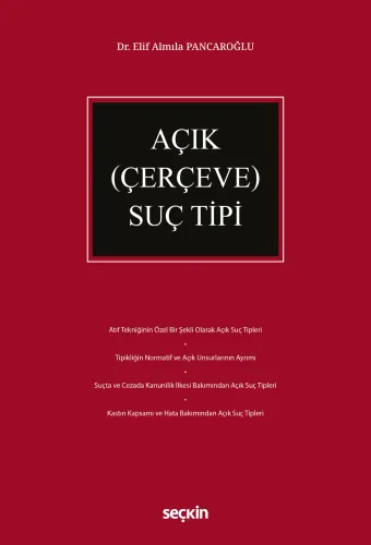 Açık ( Çerçeve ) Suç Tipi Elif Almıla Pancaroğlu