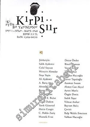 Kirpi Şiir ( Yıldızların Aşkı adlı kitap hediyeli ) - Sayı 1, Nisan - 