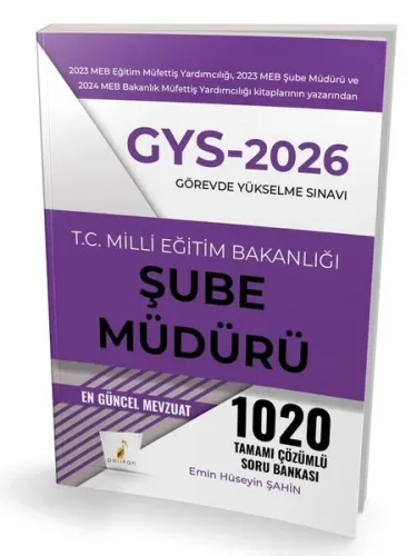 GYS 2026 Görevde Yükselme Sınavı T.C. Milli Eğitim Bakanlığı Şube Müdürü Tamamı Çözümlü Soru Bankası