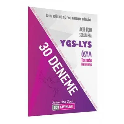 DDY YGS-LYS Din Kültürü ve Ahlak Bilgisi 30 Deneme