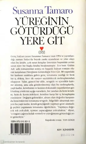 Yüreğinin Götürdüğü Yere Git Susanna Tamaro Can Yayınları %46 indiriml