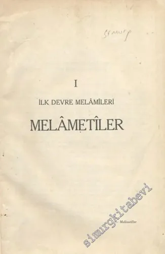 Melâmilik ve Melâmiler -        1931