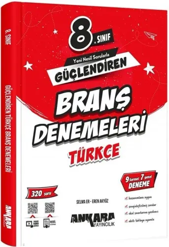 Ankara Yayıncılık 8. Sınıf Türkçe Güçlendiren Branş Denemeleri
