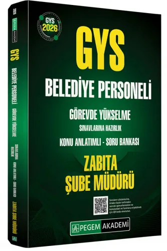 Pegem Yayınları 2026 GYS Belediye Personeli Görevde Yükselme Sınavlarına Hazırlık Konu Anlatımlı Soru Bankası Zabıta Şube Müdürü