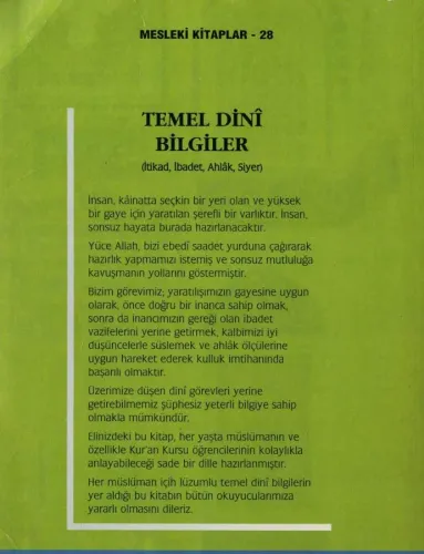 Temel Dini Bilgiler (İtikad, İbadet, Ahlak, Siyer) Seyfettin Yazıcı Di