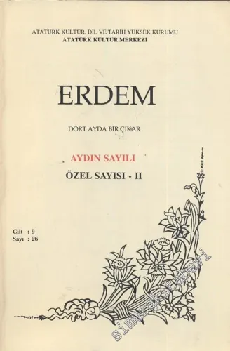 Erdem Dergisi - AYDIN SAYILI ÖZEL SAYISI: 2 - Sayı 26    Cilt : 9    1996