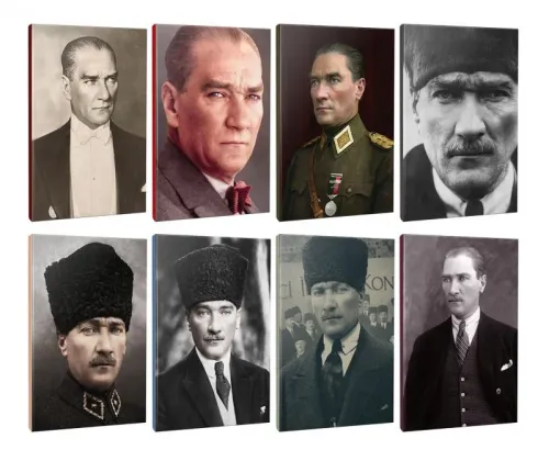 8li Atatürk- Çizgili Okul Defteri Seti 64 Sayfa 13,5x19,5cm -3 