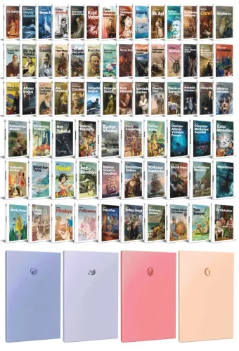 82 Dünya Klasiği ve Pastel Çizgisiz Defter Seti -1 - Halkkitabevi