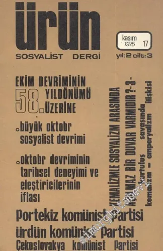 Ürün Sosyalist Dergi - Sayı: 17, Kasım 1975