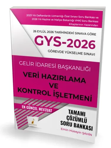 Pelikan Yayınları 2026 GYS Gelir İdaresi Başkanlığı Veri Hazırlama ve Kontrol İşletmeni