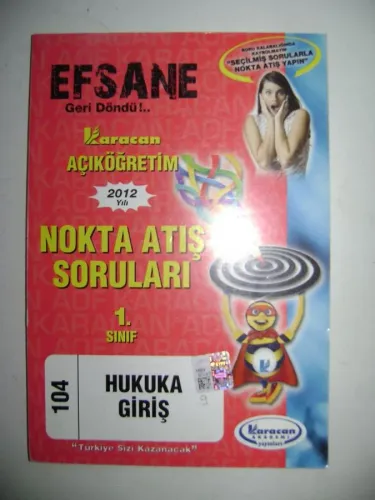 Hukuka Giriş Nokta Atış Soruları 1. Sınıf