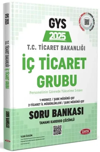 Data Yayınları 2025 Ticaret Bakanlığı İç Ticaret Grubu Soru Bankası - Karekod Çözümlü