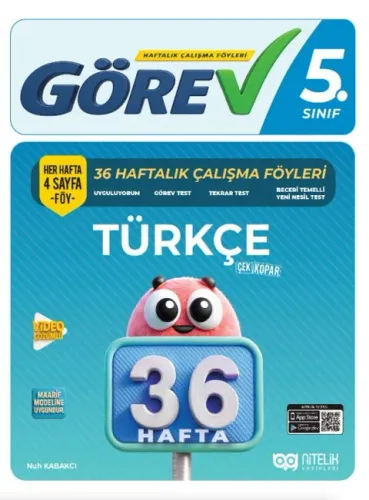 Nitelik Yayınları 5. Sınıf Türkçe Görev 36 Haftalık Çalışma Föyleri
