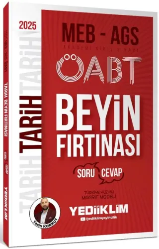 Yediiklim Yayınları 2025 MEB AGS ÖABT Tarih Beyin Fırtınası (Soru-Cevap)