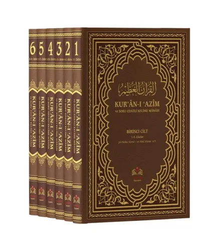 Kuranı Azim ve Soru Edatlı Kelime Manası 6 Cilt Takım