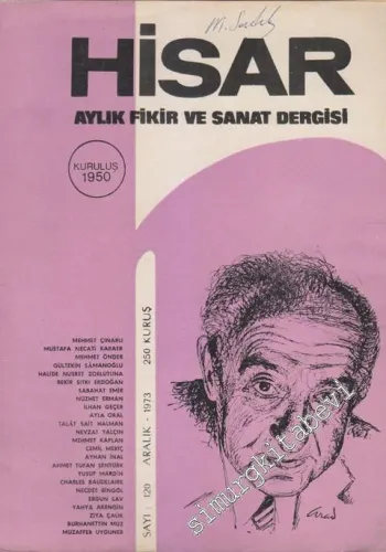 Hisar: Aylık Fikir ve Sanat Dergisi - Sayı: 120  14    Aralık