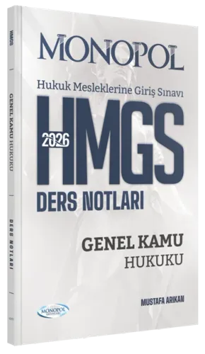 Monopol Yayınları 2026 HMGS Genel Kamu Hukuku Ders Notları
