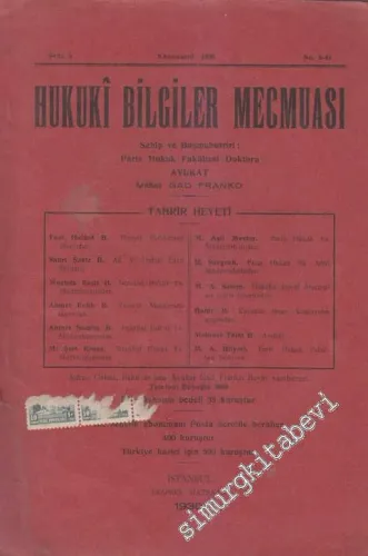 Hukuki Bilgiler Mecmuası - Sayı: 5 - 41    5  Kanunsani
