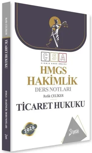 Yetki Yayınları 2026 HMGS Hakimlik Ticaret Hukuku Ders Notları