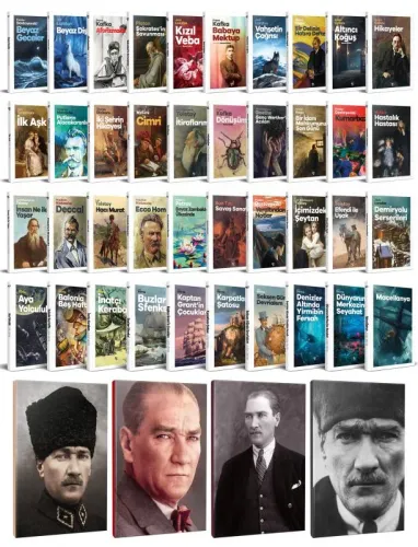30 Dünya Klasiği ve Atatürk Temalı 64 Sayfa Çizgili Defter Seti -1 - H