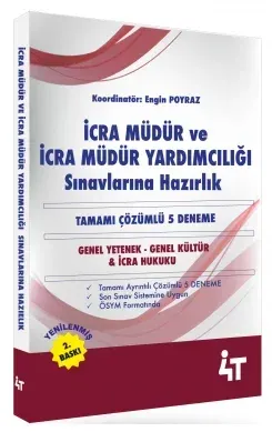 4T Yayınları İcra Müdür ve Yardımcılığı 5 Deneme Çözümlü