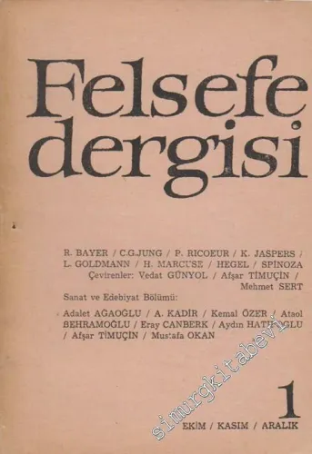 Felsefe Dergisi - Sayı: 1       Ekim - Kasım - Aralık  1977