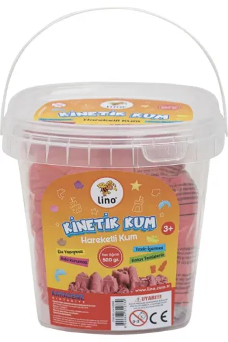 LİNO KİNETİK KUM 500 GR KIRMIZI KOVA