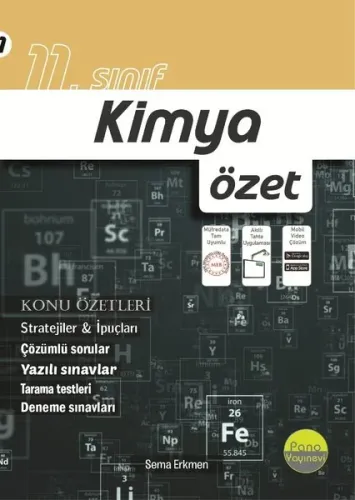 11.Sınıf Kimya Özet Sema Erkmen Pano Yayınevi 9786257159210
