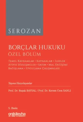 Borçlar Hukuku Özel Bölüm