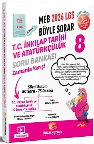 SÜPER FİYAT Sinan Kuzucu Yayınları 2026 8. Sınıf LGS T.C. İnkılap Tarihi ve Atatürkçülük MEB Böyle Sorar Soru Bankası