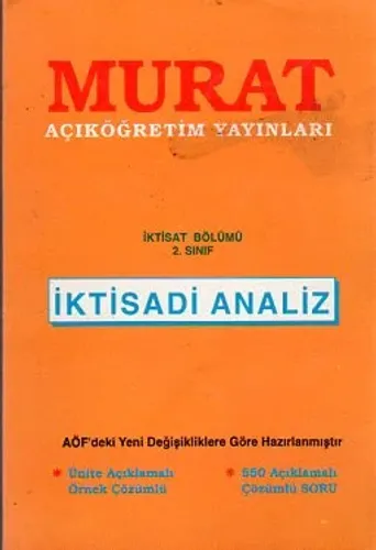 2. Sınıf İktisat Bölümü - İktisadi Analiz