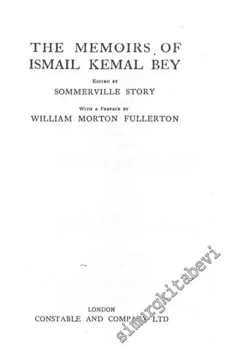 The Memoirs of Ismail Kemal Bey FOTOKOPİ -