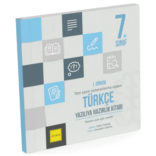 Kare Yayınları 7. Sınıf 1. Dönem Türkçe Yazılıya Hazırlık Kitabı