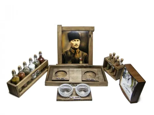 Özel İmzalı Masif Ahşap Set