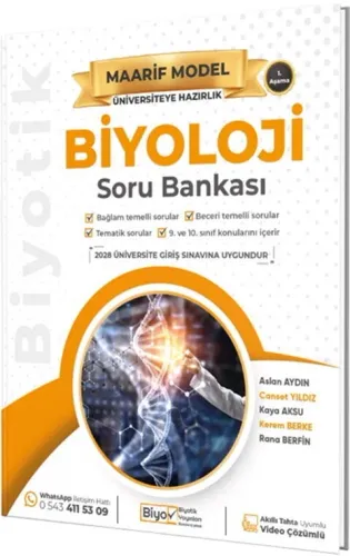 Biyotik Yayınları Üniversiteye Hazırlık Biyoloji Maarif Model Soru Ban