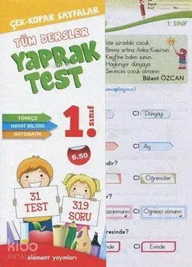 1. Sınıf Tüm Dersler Yaprak Test; Koparmalı Sayfalar 31- 343 Soru